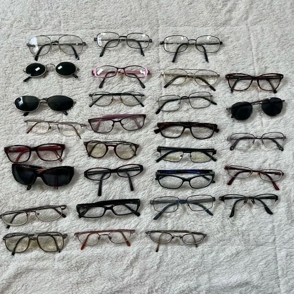 Lot of 30 Women’s Prescription Frames Glasses Sunglasses Bundle